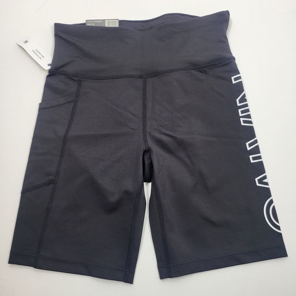 Calvin Klein High Waist Bike Shorts Active‎ Pocket Black Womens Size XSmall new